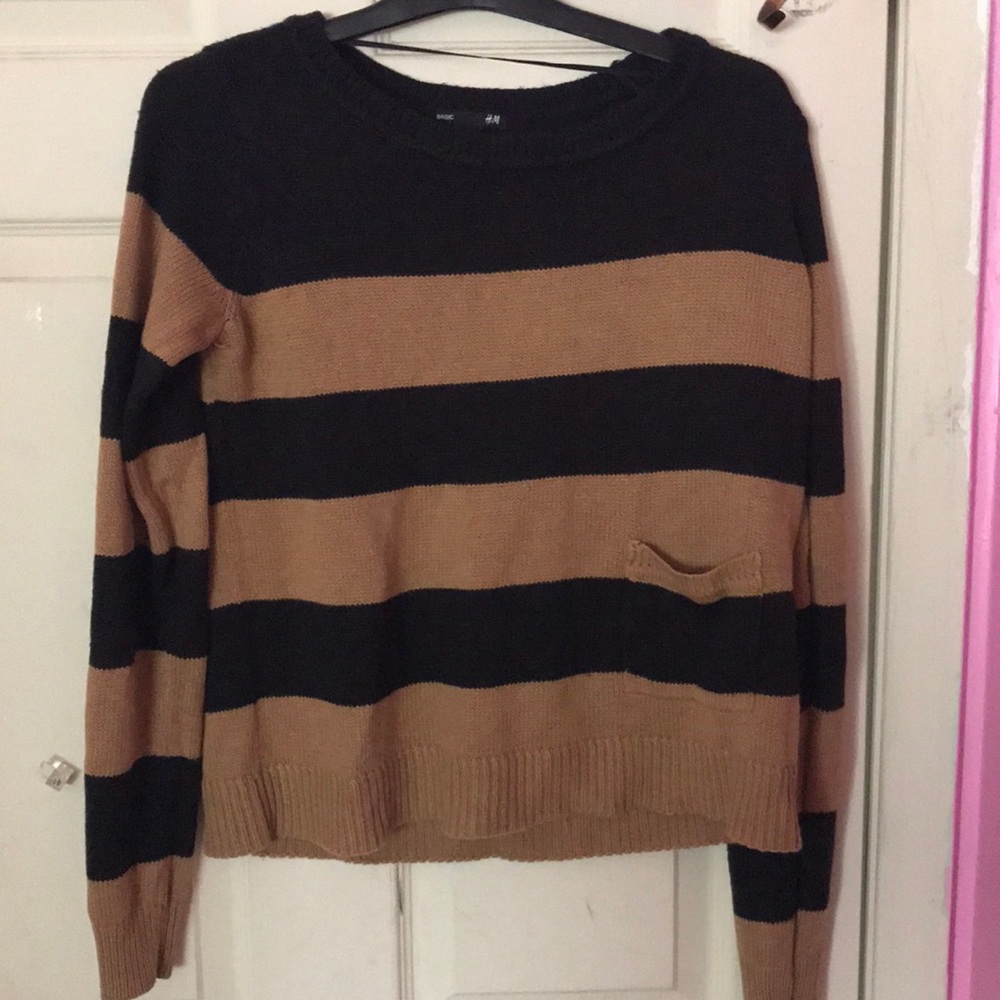 Brown Black Stripe H&M sweater size M